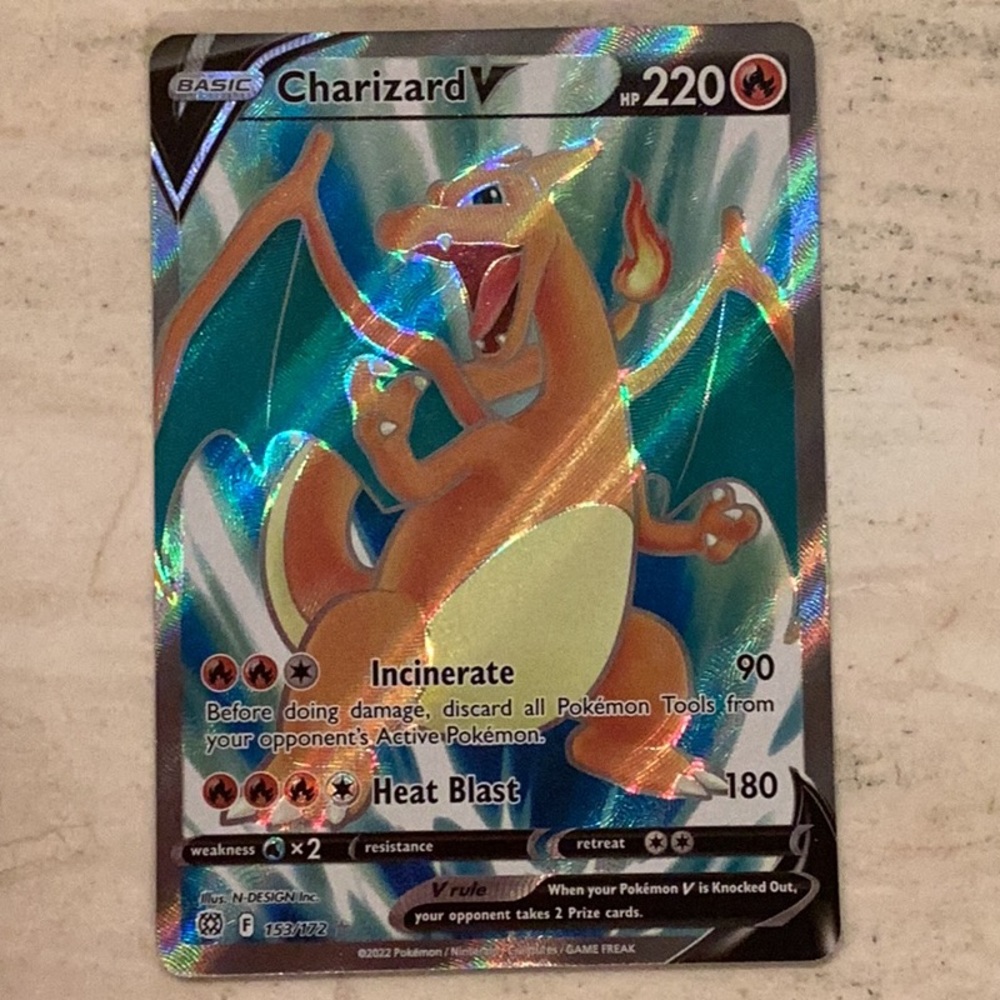 Charizard V 2022 Pokemon 153/172 Brilliant Stars Sword & Shield Holo Card #153 - Picture 4 of 8